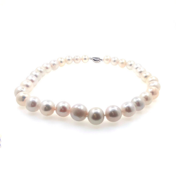 Collar de  perlas  de rio 12 mm en plata con 40 cm de largo