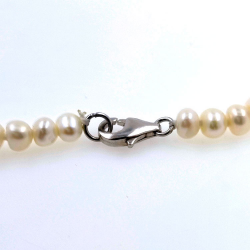 Flussperlenkette 5 mm in Silber mit 40 cm Länge