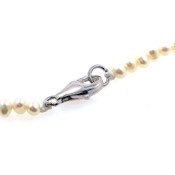 Collar de  perlas de rio 3 mm en plata con 40 cm de largo
