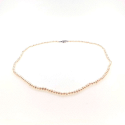 Flussperlenkette 3mm in Silber mit 40 cm Länge