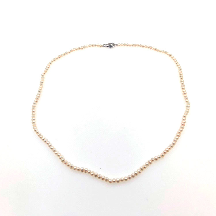 Collier de perles de rivière 3mm en argent d'une longueur de 40 cm