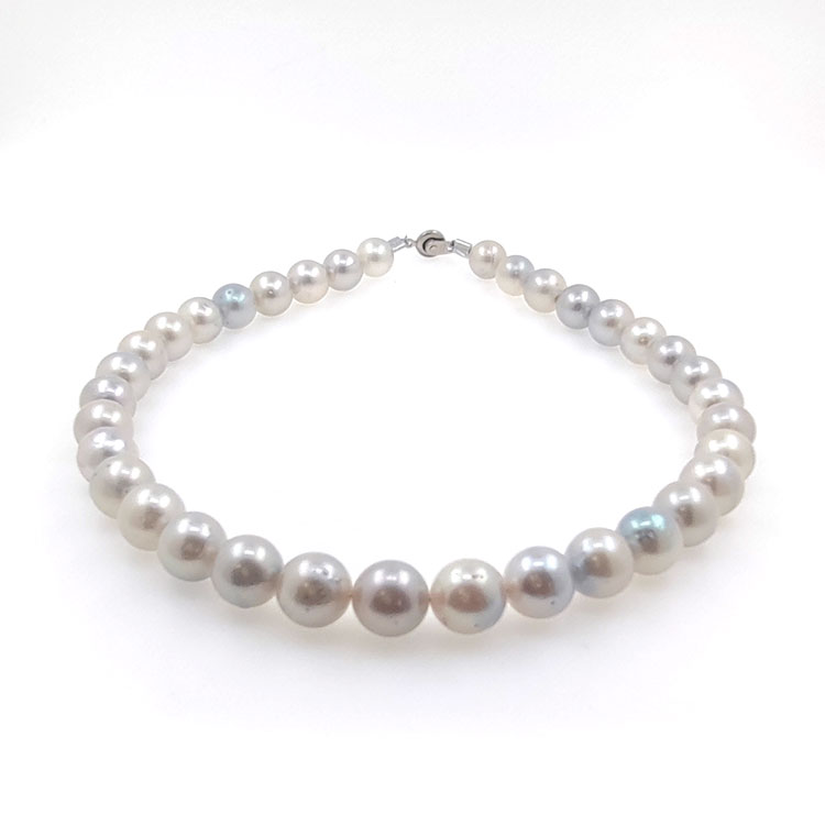 Collier de perles de rivière 12 mm en argent d'une longueur de 40 cm