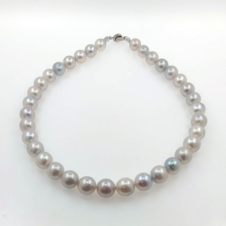 Collar de  perlas  de rio 12 mm en plata con 40 cm de largo