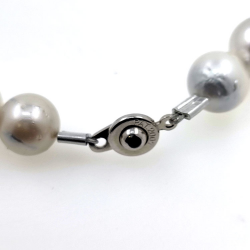 Flussperlenkette 12 mm in Silber mit 40 cm Länge