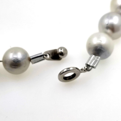 Collana di perle di fiume 12 mm in argento lunga 40 cm