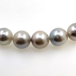 Flussperlenkette 12 mm in Silber mit 40 cm Länge