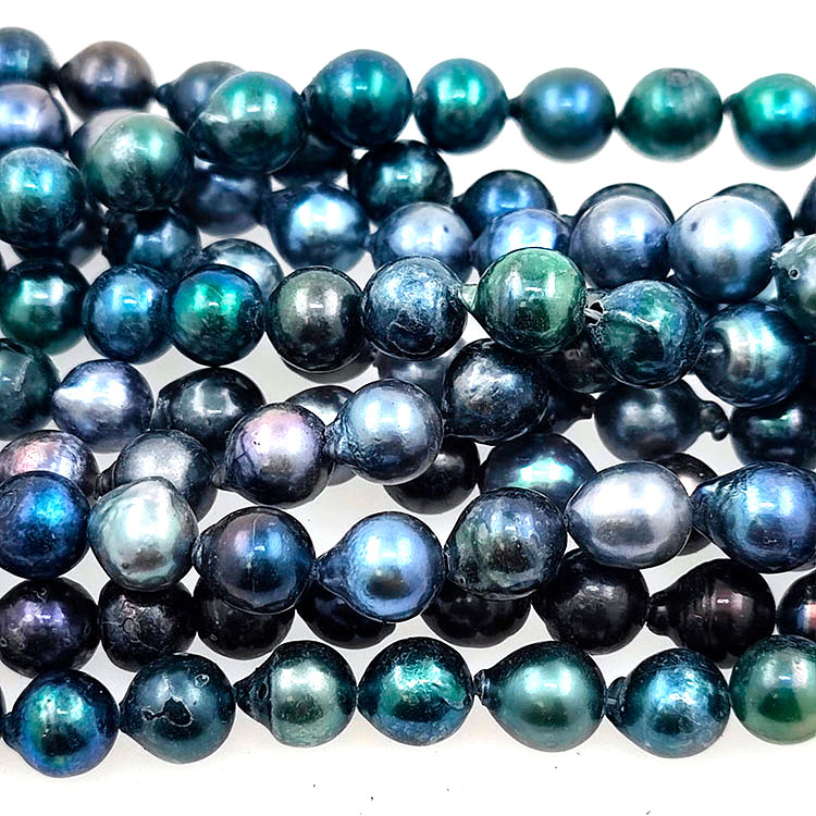 Filo di perle Akoya da 5,5 mm con lunghezza di 40 cm