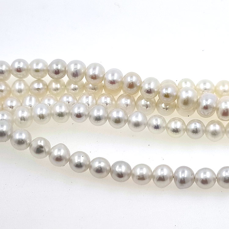 Filo di perle di fiume da 4 mm con una lunghezza di 40 cm