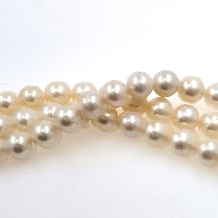 Filo di perle di fiume da  7,5 mm con lunghezza di 40 cm