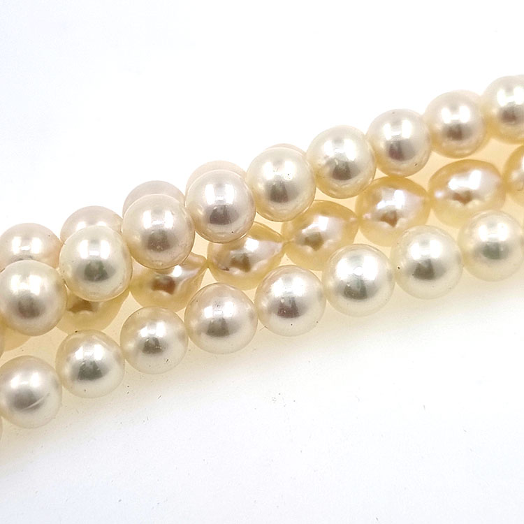 Strang mit Flussperlen  6 mm und 40 cm Länge