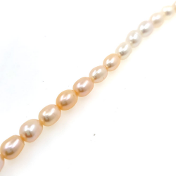 Strand of river pearls of 9x7 a 7x5 mm with 40 cm long