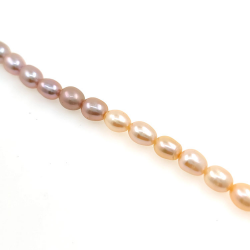Filo di perle di fiume da   9x7 a 7x5 mm con lunghezza di 40 cm