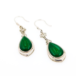 Pendientes Naturales de Jadeita Fei Cui con Diamante Natural en oro blanco de 18kt