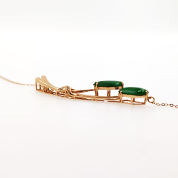 Collar de Jadeita Fei Cui Natural con Diamante Natural en oro blanco de 18kt