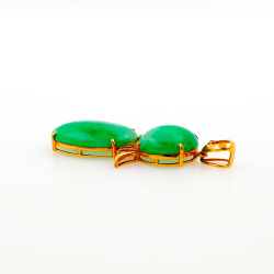 Fei Cui Anhänger aus natürlichem Jadeit mit natürlichem Diamant in 18kt Weißgold