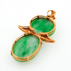 Fei Cui Anhänger aus natürlichem Jadeit mit natürlichem Diamant in 18kt Weißgold
