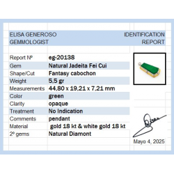 Fei Cui Anhänger aus natürlichem Jadeit mit natürlichem Diamant in 18kt Weißgold