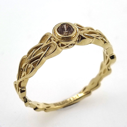 Bague diamant en or jaune 9kt Nœud celtique