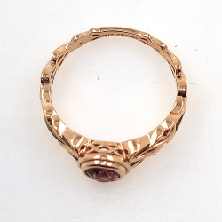Bague saphir Padsparadcha non chauffé en or rose 18kt Nœud celtique