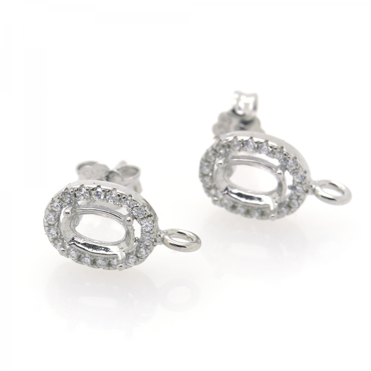 DIY Fornitura de pendientes de  Plata 925 con circonitas