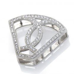 DIY Cubic zirconia pendant in rhodium-plated 925 silver 21.31 x 24.35 x 5.37 mm