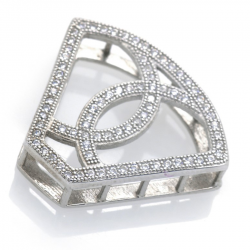 DIY Colgante de Circonita cubica en plata 925 rodinada 21,31 x 24,35 x 5,37 mm
