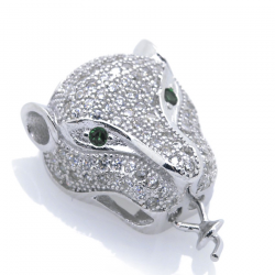 DIY Colgante tigre de Plata 925 con circonitas 17,95 x 12,82 x 7,26 mm