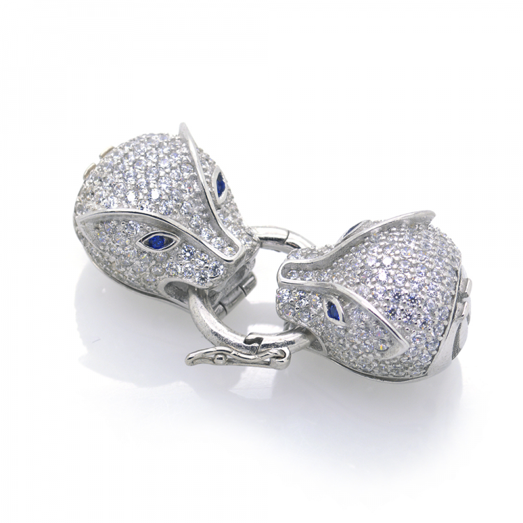 DIY Enganche Tigre de Plata 925 con circonitas 17,95 x 12,82 x 7,26 mm
