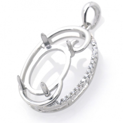 DIY Colgante de Circonita cubica en plata 925 rodinada 26,84 x 14,95 x 3,84  mm