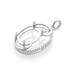 DIY Colgante de Circonita cubica en plata 925 rodinada 26,84 x 14,95 x 3,84  mm