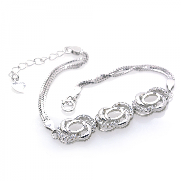 DIY Armband aus Zirkonia in 925er Rhodium-Silber 190 x 9,13 x 4,95 mm