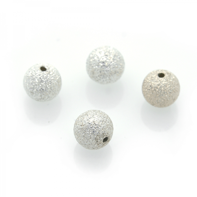 Perle DIY boule en argent 925 plaquée rhodium 6 x 6 mm