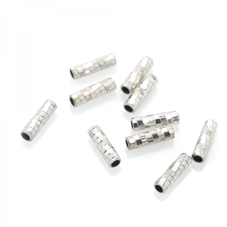 DIY Abalorio tubo de plata 925 bañada en rodio 10 x 3 mm