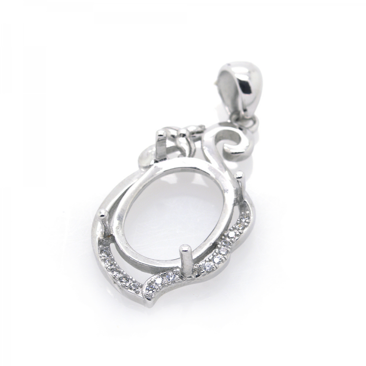 copy of DIY Pendente con zircone cubico in argento 925 rodiato 26,84 x 14,95 x 3,84 mm