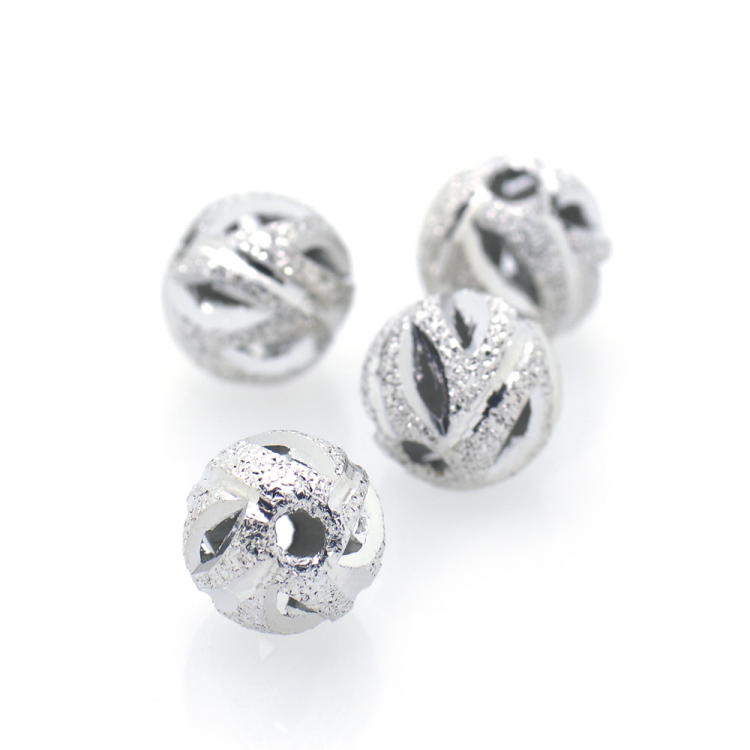 DIY Abalorio Bola de plata 925 bañada en rodio 5 x 5 mm