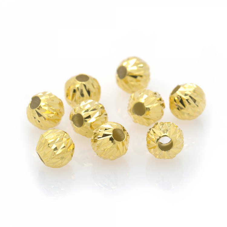 DIY Abalorio Bola de plata 925 bañada en oro amarillo