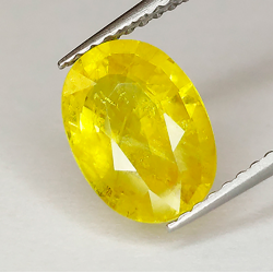 2.54ct Zafiro Amarillo Talla Oval  9.48x6.95x4.28mm
