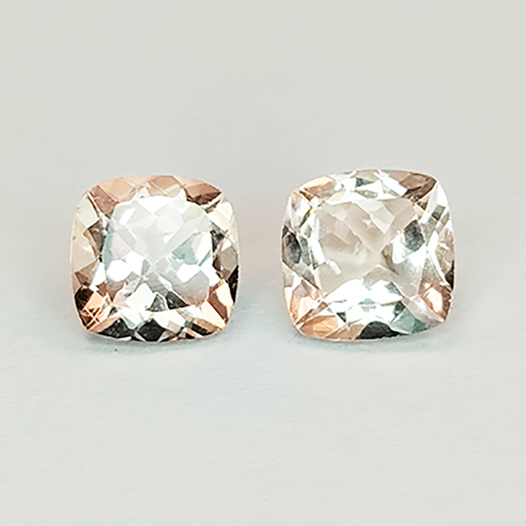 1ct Morganita talla cojin 6mm
