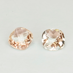 1ct cushion-cut morganite, 6mm