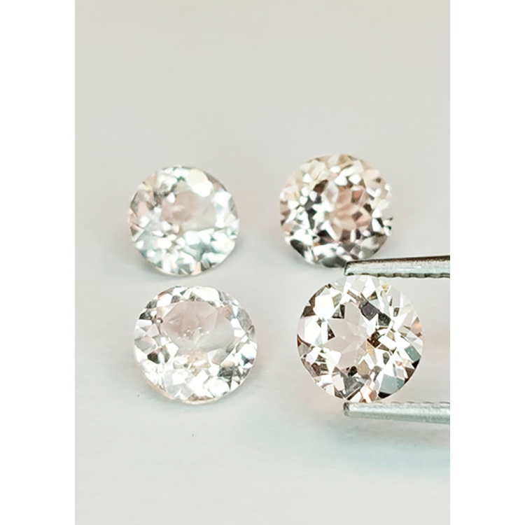Morganite da 1 ct, taglio rotondo, 5 mm