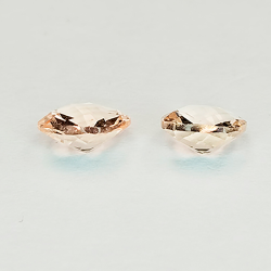Morganite de 1 ct, taille coussin avec motif en damier, 6 mm