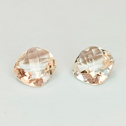 1ct Morganita talla cojín con damero  6mm