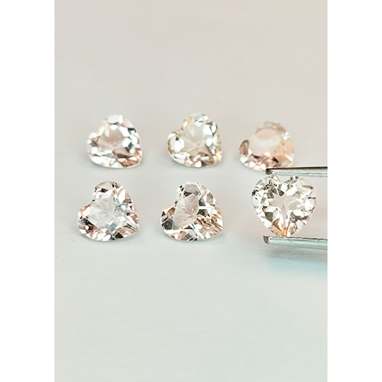 Morganite de 1 ct, taille cœur, 5 mm