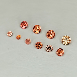 Zafiro padparadscha talla brillante 1 a 2 mm 1ct