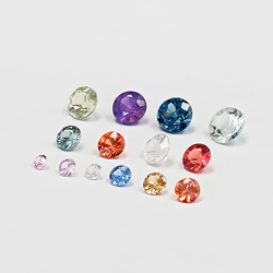Gemstone: Natural Sapphire Multicoloured round-cut sapphire, 1.1 to 3.7 mm, 1 ct
