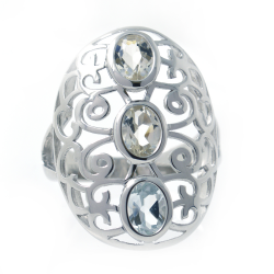 Anillo multigemas en Plata de Ley 925 bañada en rodio blanco.