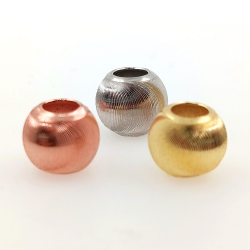 Fai da te: perlina sferica da 1 grammo in argento 925 placcata in rodio bianco, oro giallo o oro rosa.