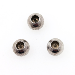 Fai da te: perlina a sfera da 1 grammo con silicone, in argento 925 placcato in rodio, 5, 4, 3 mm