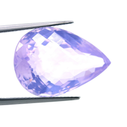 21,19 ct  Amethyst Birne Schnitt mit Schachbrett