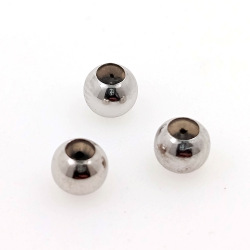 DIY 1 gram ball bead with silicone, rhodium-plated 925 silver, 5, 4, 3 mm